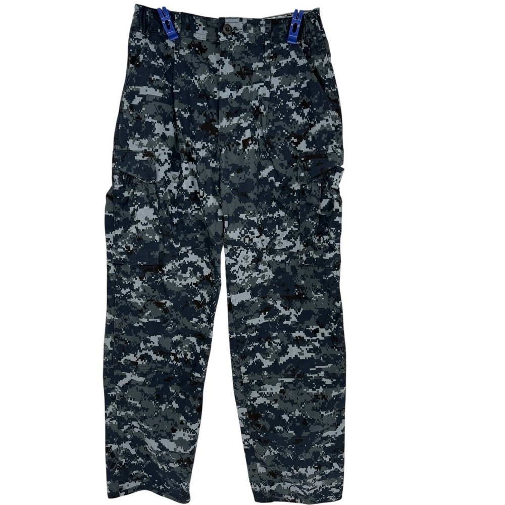 US NAVY Working Trouser Pants Size 27x30Small Short/ Blue Digital Camo